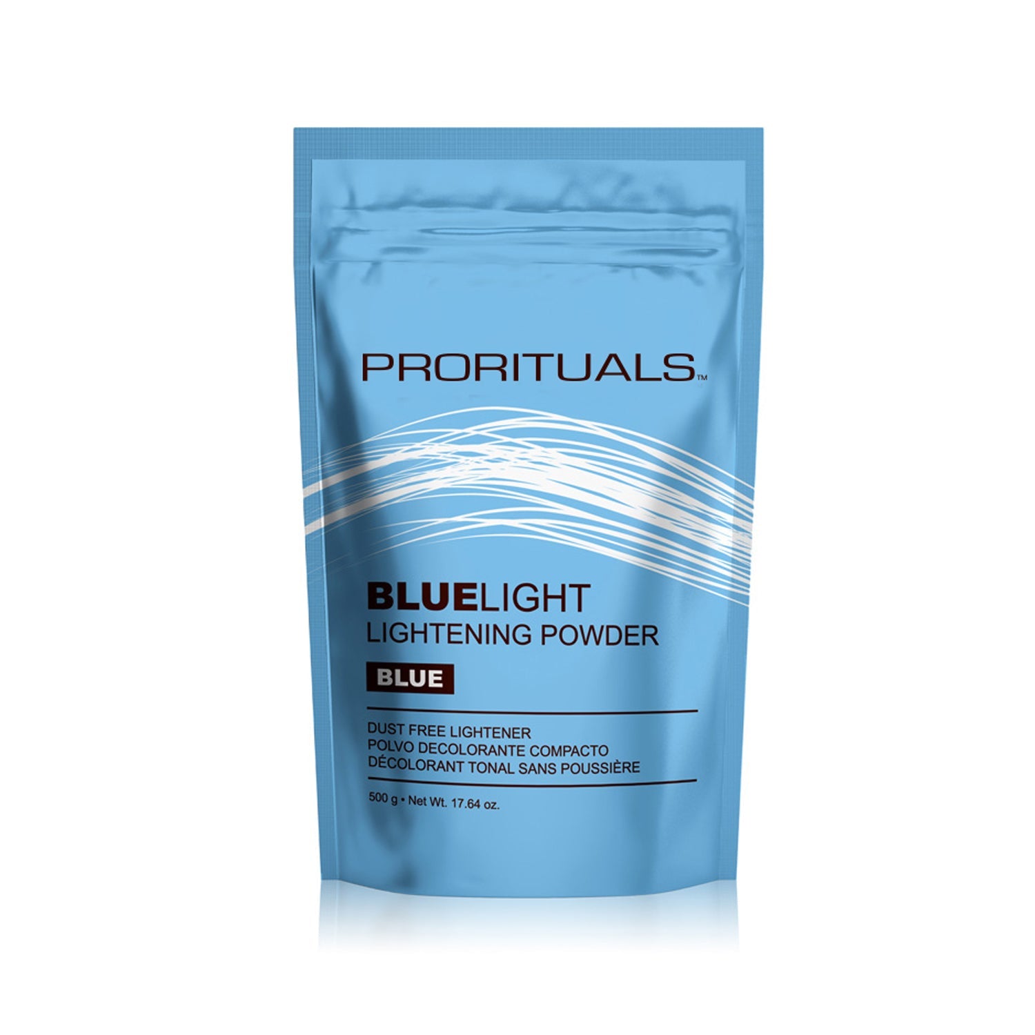 Prorituals Blue Light Lightening Powder for professional hair bleaching and highlights. Dust-free formula for even lift.