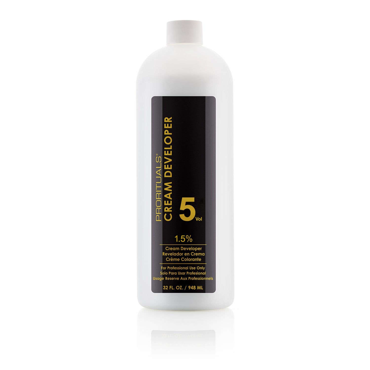 ProRituals Cream Developer 5 Vol (1.5%) for deposit-only color and toning. Ensures even application and enhances vibrancy.
