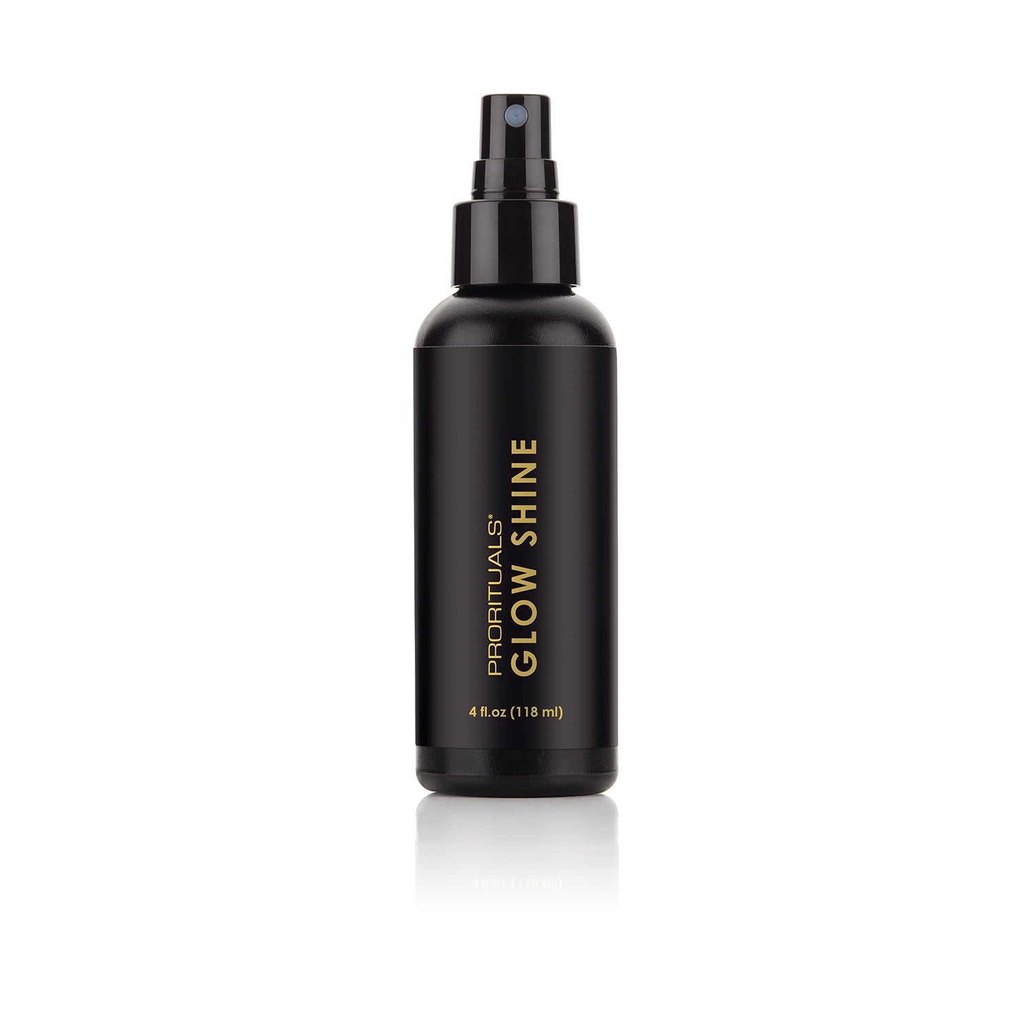 Prorituals Glow Shine Spray for enhancing shine and smoothness. Lightweight formula for a sleek, polished finish.