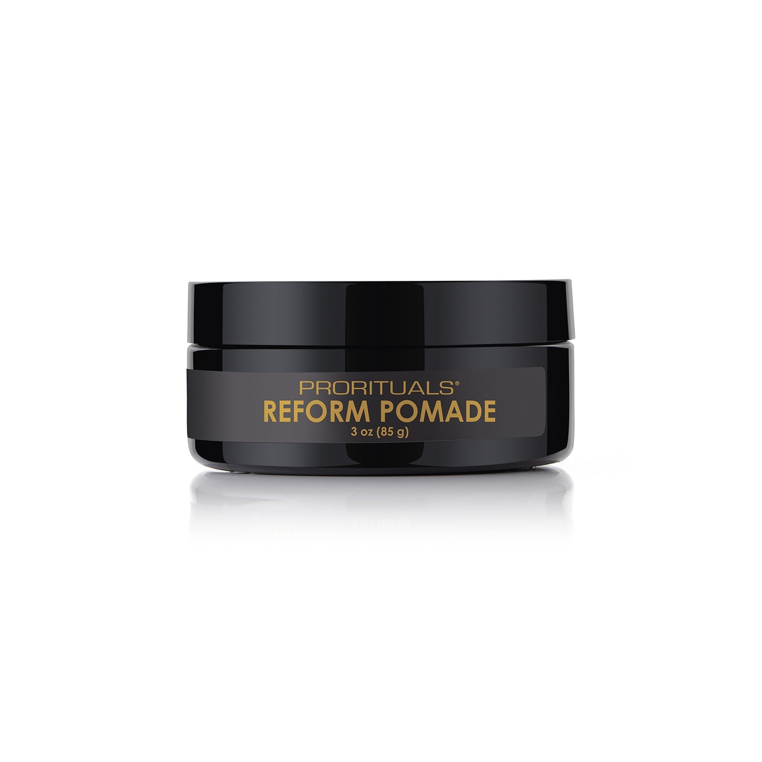ProRituals Reform Pomade for sculpting and defining hairstyles. Provides a flexible, medium hold with a natural shine.
