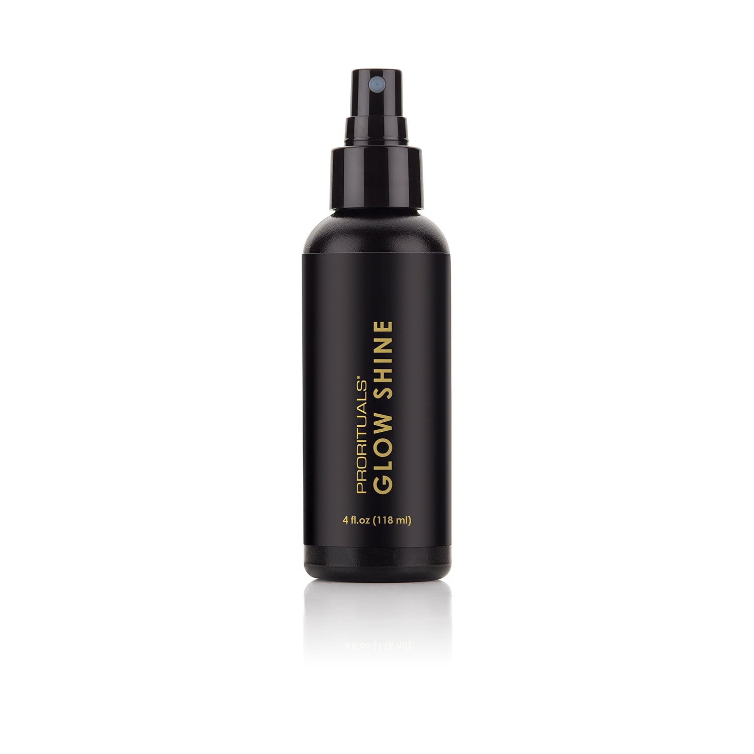 Prorituals Glow Shine Spray for enhancing shine and smoothness. Lightweight formula for a sleek, polished finish.