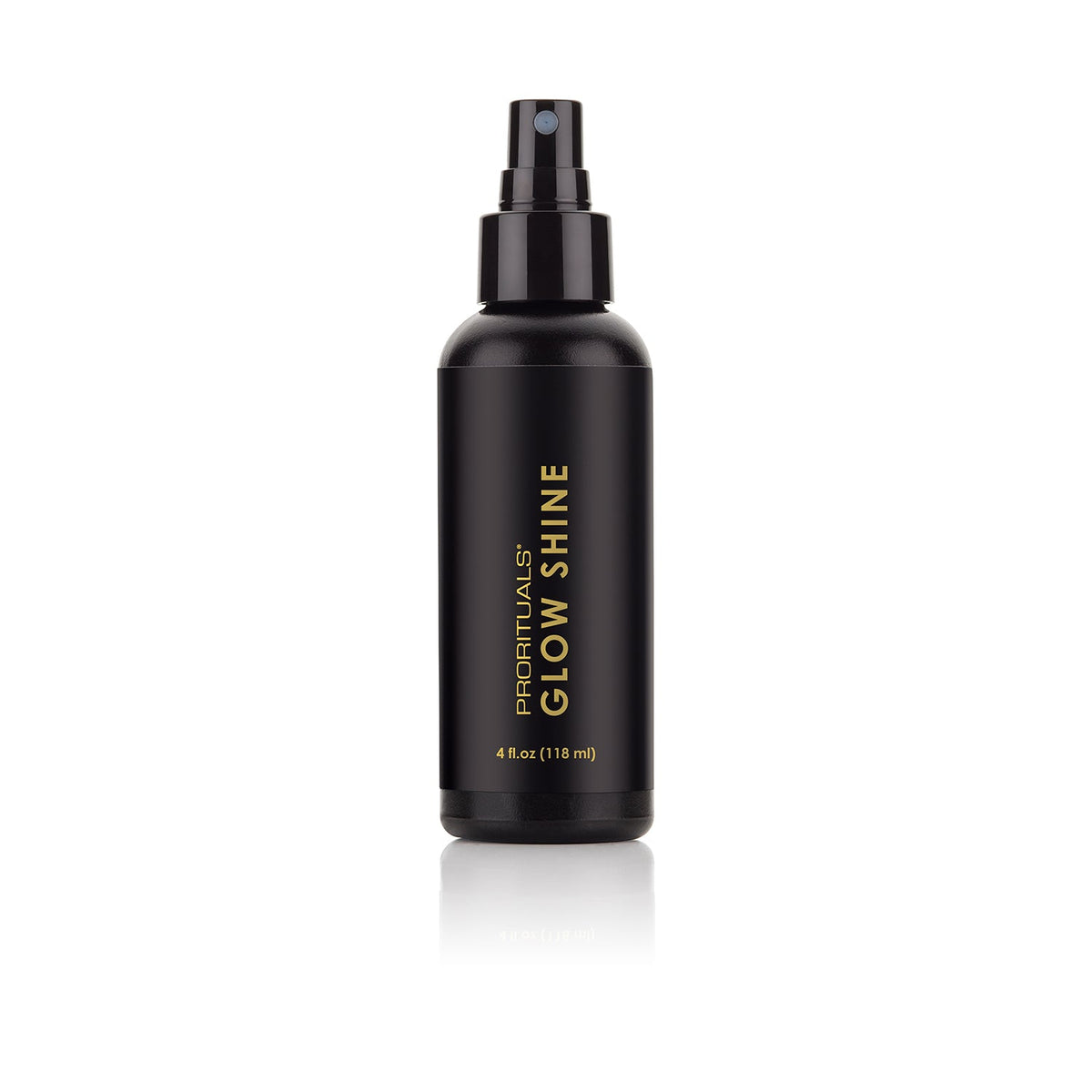 Prorituals Glow Shine Spray for enhancing shine and smoothness. Lightweight formula for a sleek, polished finish.